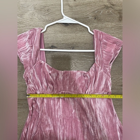 Urban Outfitters Y2K Pink Velvet Mini Dress Size Medium - Picture 7 of 10